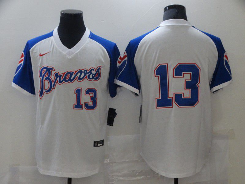 Men Atlanta Braves #13 No name White Game 2021 Nike MLB Jersey